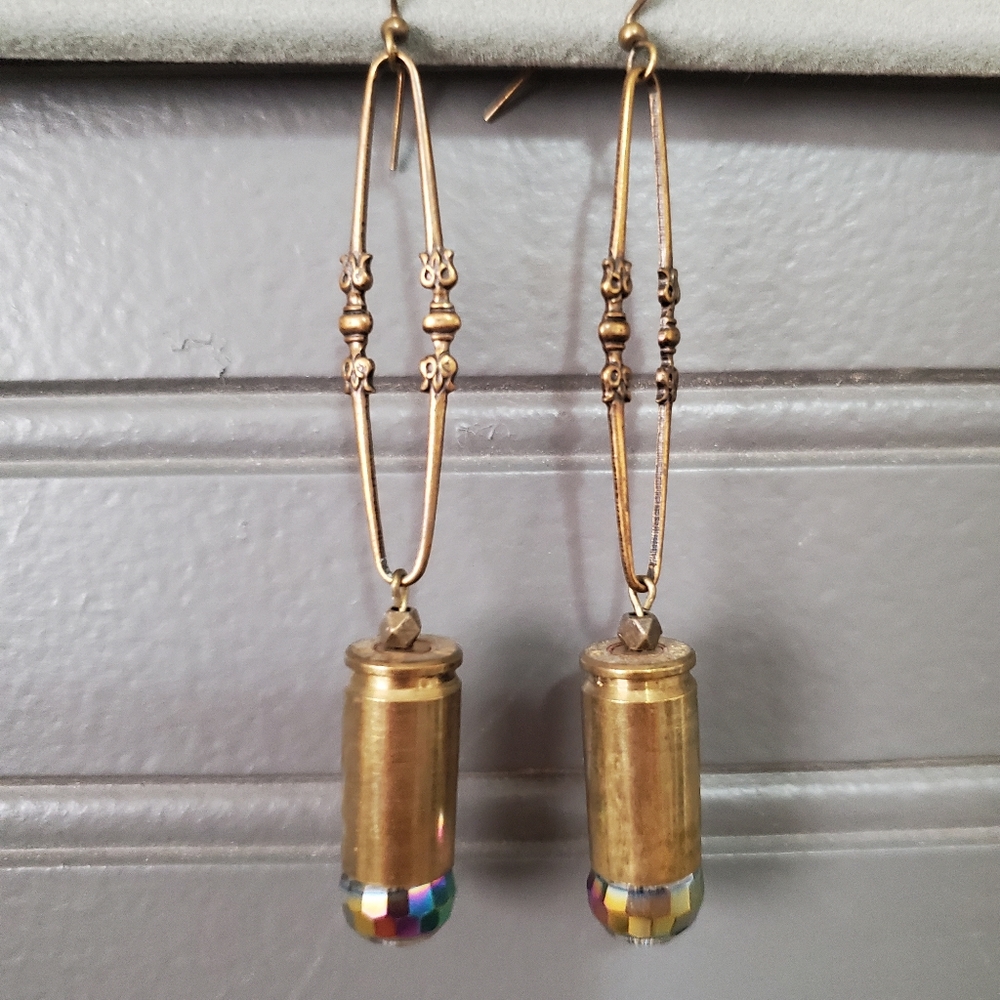 Bullet Casing Disco Earrings